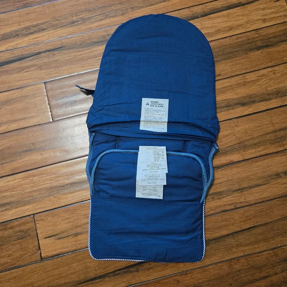 Vintage OshKosh Bgosh Baby Bouncer Seat Cover Denim Hickory Stripe Blue